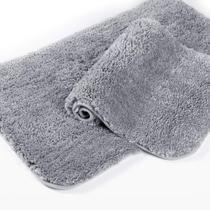 Conjunto de tapetes de banho Walensee Shaggy de 2 peças 50x80cm cinza