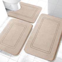 Conjunto de tapetes de banho YIHOUSE Memory Foam 3 peças bege Conjunto de tapetes de banho YIHOUSE Memory Foam 3 peças bege