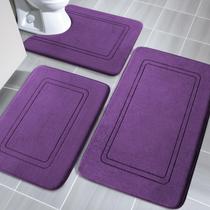 Conjunto de tapetes de banho YIHOUSE Memory Foam 3 peças roxo Conjunto de tapetes de banho YIHOUSE Memory Foam 3 peças roxo
