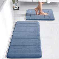 Conjunto de Tapetes de Banho Yimobra - 2 Peças com Espuma de Memória - Azul Jeans