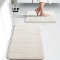 Conjunto de tapetes de banho Yimobra Memory Foam, 2 peças, branco creme