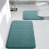 Conjunto de tapetes de banho Yimobra Memory Foam 2 peças Teal Conjunto de tapetes de banho Yimobra Memory Foam 2 peças Teal