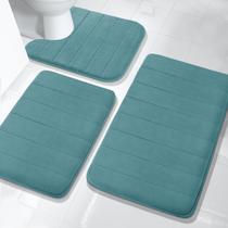 Conjunto de tapetes de banho Yimobra Memory Foam 3 peças Teal