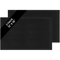 Conjunto de tapetes de borracha Wishmart Durable Antiderrapante Preto 45x30cm