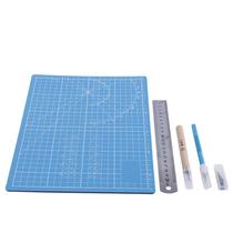 Conjunto de tapetes de corte A4 com faca artesanal para arte e gravação DIY