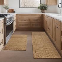 Conjunto de tapetes de cozinha Matessenz de 2 peças 50x75+50x120cm estilo Boho Conjunto de tapetes de cozinha Matessenz de 2 peças 50x75+50x120cm estilo Boho