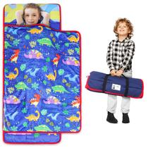 Conjunto de tapetes de soneca TANOSHII Kids com travesseiro e cobertor de lã Dinosaur