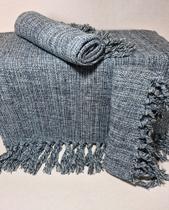 Conjunto De Tapetes De Tear 3 Peças Coordenadas Dupla Face Mesclado Azul Conjunto De Tapetes De Tear 3 Peças Coordenadas Dupla Face Mesclado Azul
