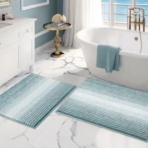 Conjunto de tapetes e tapetes de banheiro BSICPRO Chenille Bath Mat Sea Green Conjunto de tapetes e tapetes de banheiro BSICPRO Chenille Bath Mat Sea Green