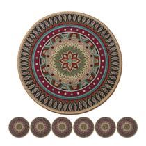 Conjunto de tapetes para vasos de plantas Morning View Colorido Boho Absorvente de 8,5 polegadas Conjunto de tapetes para vasos de plantas Morning View Colorido Boho Absorvente de 8,5 polegadas