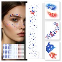 Conjunto de tatuagens temporárias EMOME 4 de julho, Dia da Independência
