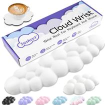 Conjunto de teclado e almofadas de pulso Sushret Cloud White