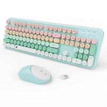 Conjunto de teclado e mouse sem fio FOPETT Full-Size Green Conjunto de teclado e mouse sem fio FOPETT Full-Size Green