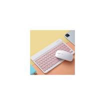 Conjunto de teclado e mouse sem fio rosa