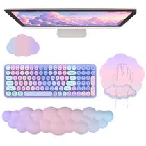Conjunto de teclado para descanso de pulso e mouse Cloud Memory Foam Pink