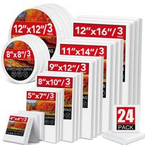 Conjunto de telas ESRICH, pacote com 24, para tinta a óleo e acrílica 4x4-30x40cm Conjunto de telas ESRICH, pacote com 24, para tinta a óleo e acrílica 4x4-30x40cm