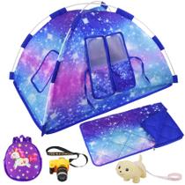 Conjunto de tendas de acampamento para bonecas de 18 polegadas Ecore Fun com acessórios