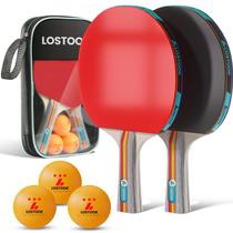 Conjunto de Tênis de Mesa Lostook com 2 Raquetes, 3 Bolas e Estojo Conjunto de Tênis de Mesa Lostook com 2 Raquetes, 3 Bolas e Estojo