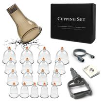 Conjunto de terapia com ventosas AIKOTOO com 18 copos de massagem com bomba de vácuo