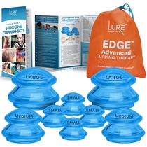 Conjunto de terapia com ventosas LURE Essentials, 8 xícaras, silicone, azul
