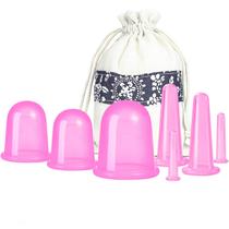 Conjunto de terapia com ventosas MAFLY, 7 unidades, silicone, anticelulite, rosa Conjunto de terapia com ventosas MAFLY, 7 unidades, silicone, anticelulite, rosa