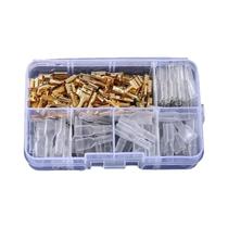 Conjunto De Terminais De Conexão Dourados E Prateados 120 Peças Macho E Fêmea Com Mola Para Cabos E