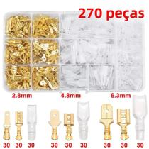 Conjunto De Terminais De Crimpagem De Fio De Cobre 2.8 4.8 6.3mm Conectores Macho E Fêmea Tipo Pá Conjunto De Terminais De Crimpagem De Fio De Cobre 2.8 4.8 6.3mm Conectores Macho E Fêmea Tipo Pá