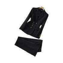 Conjunto De Terno Executivo Feminino Em Cor Sólida, Dois Peças, Para Trabalho E Deslocamento