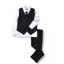 Conjunto de terno formal YuanLu para meninos com colete, calça, camisa e gravata