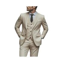 Conjunto De Terno Masculino Fashionável De 3 Peças, Jaqueta, Colete E Calças, Alta Qualidade Para