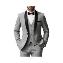 Conjunto De Terno Masculino Fashionável De 3 Peças, Jaqueta, Colete E Calças, Alta Qualidade Para