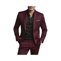 Conjunto De Terno Slim Fit Preto Para Homens, Elegante Para Casamentos E Ocasiões Formais