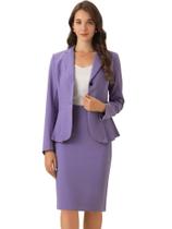 Conjunto de ternos Allegra K, blazer e saia lápis para mulheres