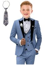 Conjunto de ternos formais Tesscy Boys Slim Fit, azul, tamanho 3T, 5 peças