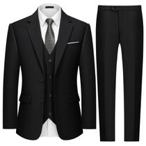 Conjunto de ternos MAGE MALE, 3 peças, slim fit, smoking, formatura, casamento, preto Conjunto de ternos MAGE MALE, 3 peças, slim fit, smoking, formatura, casamento, preto