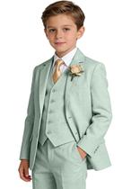 Conjunto de ternos masculinos, tamanho 16, slim fit, smoking de linho, verde menta Conjunto de ternos masculinos, tamanho 16, slim fit, smoking de linho, verde menta