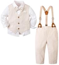 Conjunto de ternos Sangtree Linen Blend Vest, camiseta borboleta 18-24M Conjunto de ternos Sangtree Linen Blend Vest, camiseta borboleta 18-24M