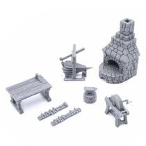 Conjunto de terreno EnderToys Smithy Tools DND Dungeons Dragons 28 mm Conjunto de terreno EnderToys Smithy Tools DND Dungeons Dragons 28 mm