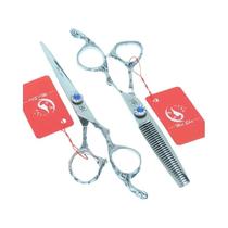 Conjunto De Tesouras De Cabeleireiro Profissional De 6 Polegadas, Tesouras De Corte E Desbaste Para