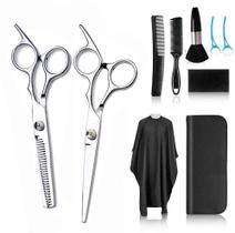 Conjunto de tesouras de corte de cabelo de aço inoxidável profissional de 10 peças Conjunto de tesouras de corte de cabelo de aço inoxidável profissional de 10 peças