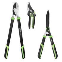 Conjunto de Tesouras de Jardim WORKPRO 51cm para Cerca Viva, 61cm para Poda, 20cm Conjunto de Tesouras de Jardim WORKPRO 51cm para Cerca Viva, 61cm para Poda, 20cm