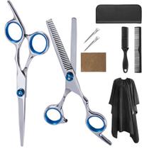 Conjunto de tesouras para cortar cabelo Barber Stainless Steel Silver