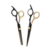 Conjunto de tesouras para cortar cabelo Black Gold 6 polegadas Professional Conjunto de tesouras para cortar cabelo Black Gold 6 polegadas Professional