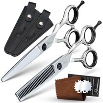 Conjunto de tesouras para cortar cabelo Fagaci Razor-Sharp com tesouras de desbaste