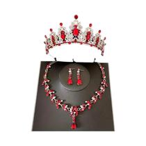 Conjunto De Tiara De Cristal Para Noivas, Coroas, Brincos E Colar, Acessórios De Cabelo Para