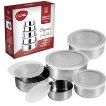 Conjunto De Tigelas Aço Inox 5 Peças Com Tampa Resistente