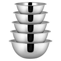 Conjunto De Tigelas Aço Inox Bowls Saladeira Bacia Aço Inox 5 Peças