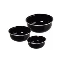 Conjunto de Tigelas Bojudas 3pçs Esmaltadas Mãe Ágata Cor:Preto