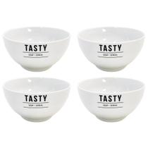 Conjunto De Tigelas Bowls 440ml Em Porcelana Manhattan Branca - 4 Peças