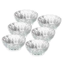 Conjunto De Tigelas Bowls Para Sobremesas Vidro Toffe Em Alto Relevo - 6 Peças